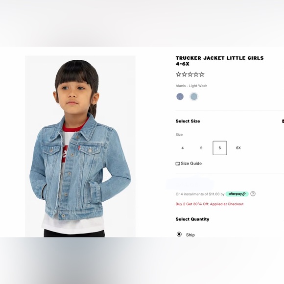 Levi’s little girls Sz 5/6 Kids Trucker Denim Jacket with curated patches - Picture 13 of 15